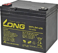 Long WPL34 12 WPL34 12 Loodaccu 12 V 34 Ah Loodvlies (AGM) (b x h x d) 197 x 170 x 131 mm M5 schroefaansluiting Geringe zelfontlading, Onderhoudsvrij