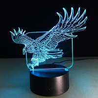 Loskii Dl 3d10 Fly Eagle Usb 3d Led Lights Colorful Touch Night Light Christmas Gift