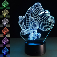 Loskii Dl 3d3 Cute Big Eye Dog Usb Battery 3d Led Lights Colorful Touch Control Night Light Gift