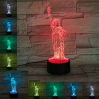 Loskii Dl 3d8 Statue Of Liberty Usb Battery 3d Led Lights Colorful Touch Control Night Light Gift