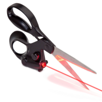 Loskii HT 220 Sewing Laser Guided Scissors Fast Laser Guided for Home Crafts Wrapping Cuts Straight