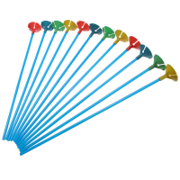 Lot Of 100 Pcs Blue Balloon Sticks With Multicolor Cups