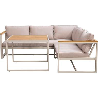 Loungehoekset Sevilla   zand   65x138x79 cm   Leen Bakker