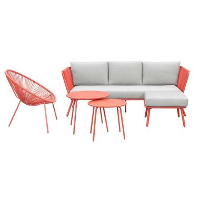 Loungeset Almeria 5 delig   terracotta   incl. Kussens   Leen Bakker