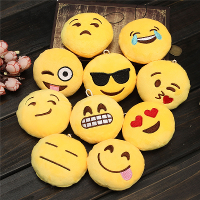 Lovely Emoji Smiley Emoticon Soft Stuffed Plush Round Doll 2inch