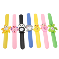 Lovely Kids Unisex Xmas Children Boys Girls Silicone 3d Cartoon Animal Strap Clap Band Quartz Wrist Watch Gift