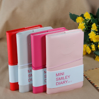 Lovely Mini Smiley Notebook Memo Leather Diary Pocketbook