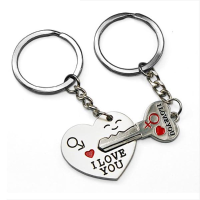 Lovers Arrow Heart Lock Key Couple Keychains Ring Gift