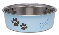 Loving Pets Voer/drinkbak Bella Murano Lichtblauw #95;_1500 Ml 22x22x6 Cm