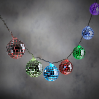 LED discobollen lichtsnoer   10 led bolletjes  gekleurd   150 cm   disco   spiegelbollen