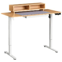 LUCAMA   Verstelbaar bureau elektrisch   Bruin/Wit   Staal