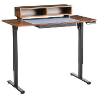 LUCAMA   Verstelbaar bureau elektrisch   Bruin/Zwart   Staal