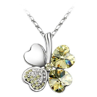 Lucky Four Clover Crystal Pandant Necklace With Swarovski Element