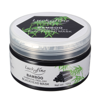 Luckyfine Blackhead Mask Bamboo Charcoal Peel Off Deep Cleaning Mask Resist Mirror And Spoon