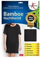 Lucovitaal Bamboe Nachthemd Zwart S