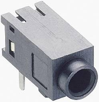 Lumberg 1501 05 Jackplug 2,5 mm Bus, inbouw horizontaal Aantal polen: 3 Stereo Zwart 1 stuk(s)