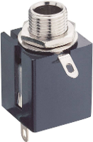 Lumberg KLBPS 3 Jackplug 6,35 mm Bus, inbouw verticaal Aantal polen: 3 Stereo Zwart 1 stuk(s)