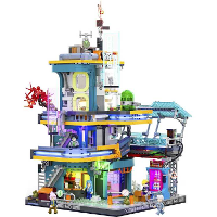 Lumibricks Cyberpunk Neoncity   Apartment Constructiespeelgoed