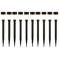 10X stuks solar prikspots/tuinspots   kunststof   zwart   H32 cm