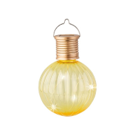1X Buiten LED gele lampion solar verlichting 11 cm