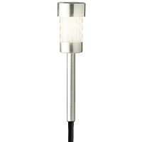1X Buiten/tuin LED zilveren stekers solar verlichting 26 cm