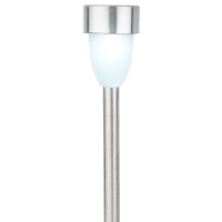 1X Buiten/tuin LED zilveren stekers solar verlichting 36 cm
