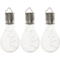 3X Buiten/tuin LED lampbolletjes solar verlichting 14 cm