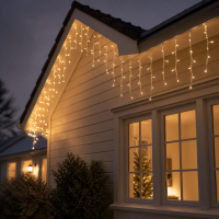 Lumineo Ijspegelverlichting   180 led lampjes   warm wit   480 cm   hoogte 52 cm   flashing effect