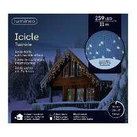 Ijspegelverlichting   259 led lampjes   helder wit   1100 cm  buiten   8 functies  lichtsnoer