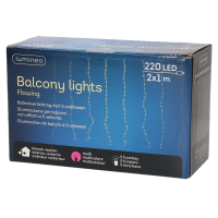 Kerst balkon verlichting gordijn gekleurd 220 lampjes
