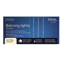 Kerst balkon verlichting gordijn warm wit 220 lampjes