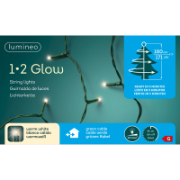 Kerstlampjes 1 2 glow strengverlichting warm wit buiten 180 lampjes 180 cm met dimmer