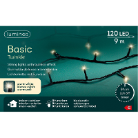 Kerstverlichting   120 led lampjes   warm wit   9 meter   zwart snoer   lichtsnoer