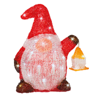 Kerstverlichting figuur   gnome/dwerg   17 x 25 x 29 cm   LED decoratie kerstfiguren