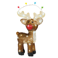 Kerstverlichting figuur   rendier met lampjes   17 x 33 x 47 cm   LED kerstfiguren