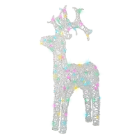 Kerstverlichting figuur   rendier   transparant   90 cm   zacht gekleurde LED verlichting
