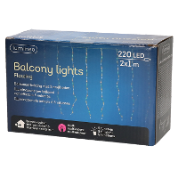 Kerstverlichting lichtgordijn   gekleurd   led 220 lampjes   200 x 100 cm