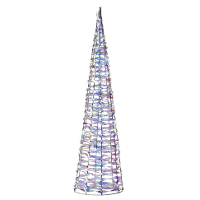 LED kegel kerstboom lamp   zilver parelmoer   30 leds wit   D15 x H60   timer