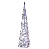 LED kegel kerstboom lamp   zilver parelmoer   40 leds wit   D18 x H80   timer