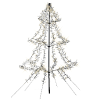 Lichtboom   zwart   200 cm   metaal   1200 led lichtjes   warm wit   verlichte kerstboom