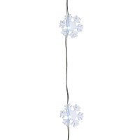Sneeuwvlokken lichtsnoer   wit   40 led lampjes   timer   batterij 195 cm   sneeuw verlichting