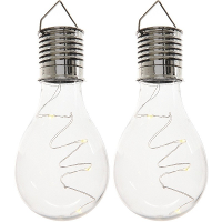 Solar hanglamp bol/peertje   2x   transparant   kunststof   14 cm