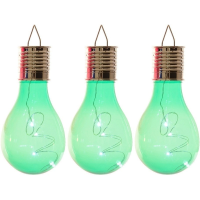 Solar hanglamp bol/peertje   3x   groen   kunststof   14 cm   LED