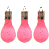 Solar hanglamp bol/peertje   3x   rood   kunststof   14 cm   LED
