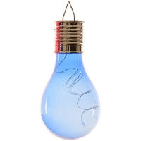 Solar hanglamp bol/peertje   blauw   kunststof   14 cm   LED