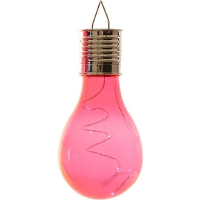 Solar hanglamp bol/peertje   rood   kunststof   14 cm   LED