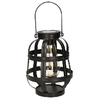 Solar lantaarn metaal zwart 18,5 cm