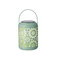 Lumineo solar lantaarn   mintgroen   ijzer   17 cm   Met hengsel   Tuinverlichting