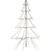 Verlichte figuren zwarte lichtboom/metalen boom/kerstboom met 600 led lichtjes 300 cm