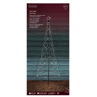 Vlaggenmast kerstboom met ster   verlichting   480 leds   D160 x H320 cm   warm wit